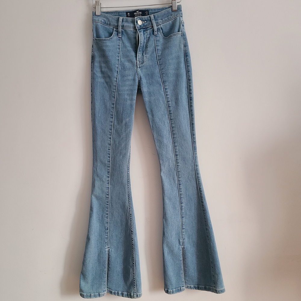 Hollister Denim Flare Jeans in Light Blue Size 0